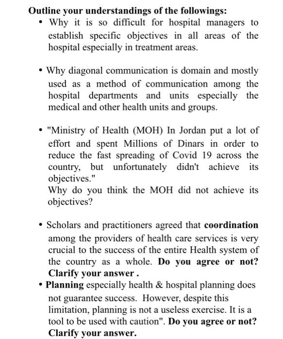 Outline your understandings of the followings: