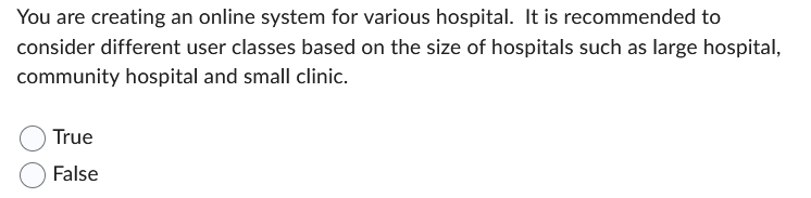 You are creating an online system for various