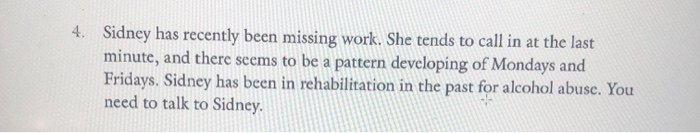 Read the employee relations scenarios and choose
