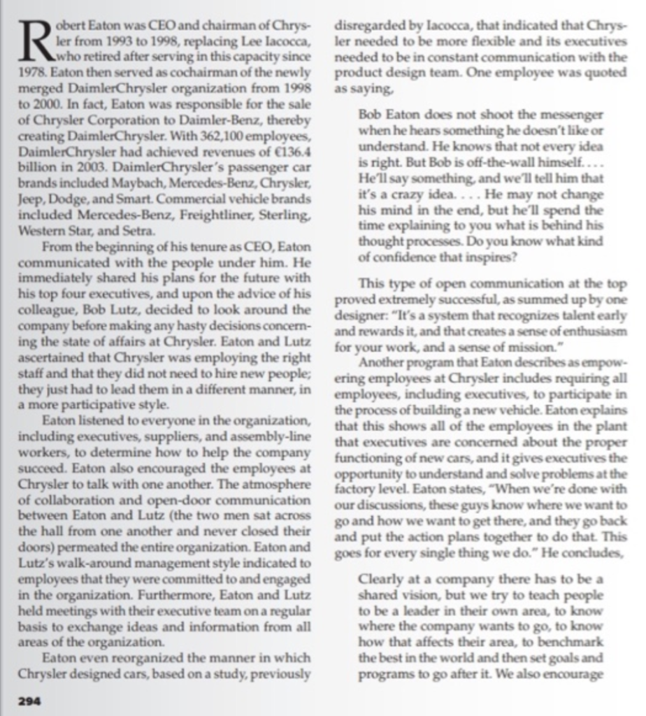 Case Study 9-1 in Aguinis Was Robert Eaton a Good