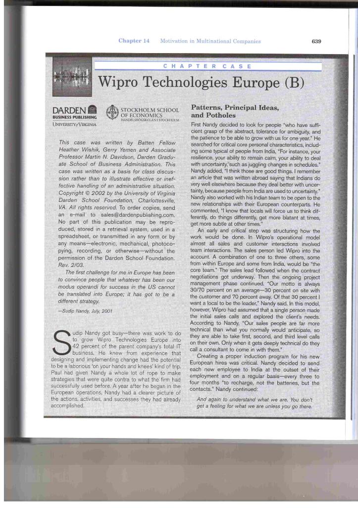 Chapter 14 Motivation in Multinational Companies