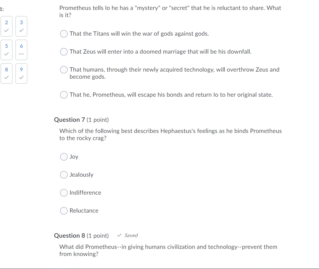 1: Prometheus tells lo he has a "mystery" or