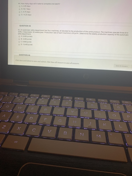 2.222 points QUESTION 4 Use the following data to