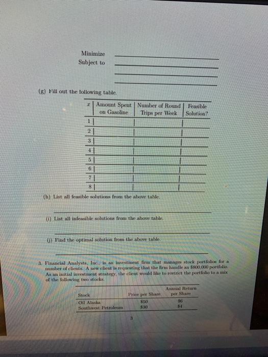 Linear Programming 1. While being enrolled at a