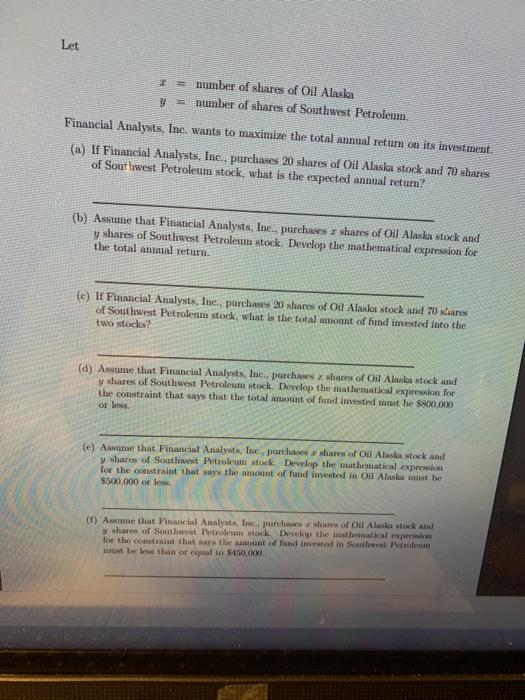 Linear Programming 1. While being enrolled at a