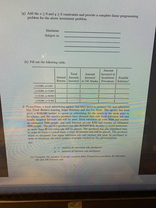 Linear Programming 1. While being enrolled at a