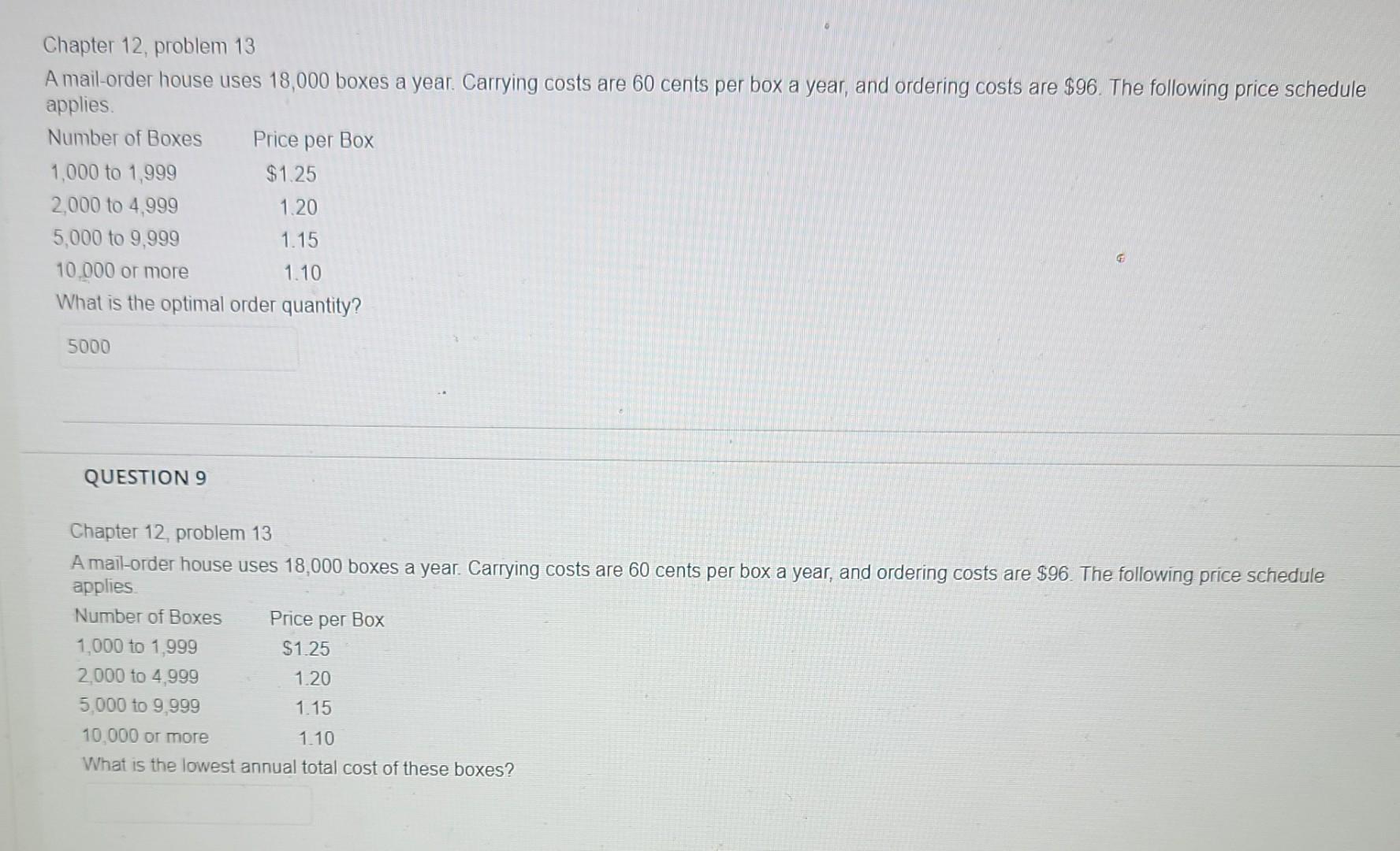 Chapter 12, problem 13 A mail-order house uses