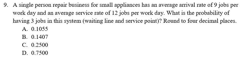 For questions 5 through 9, each question is for