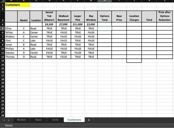 Answer by incorporating HLOOKUP 3. Write an Excel