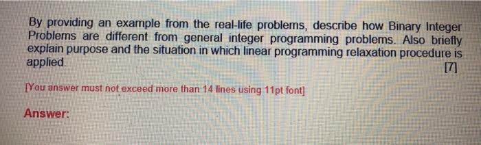 By providing an example from the real-life