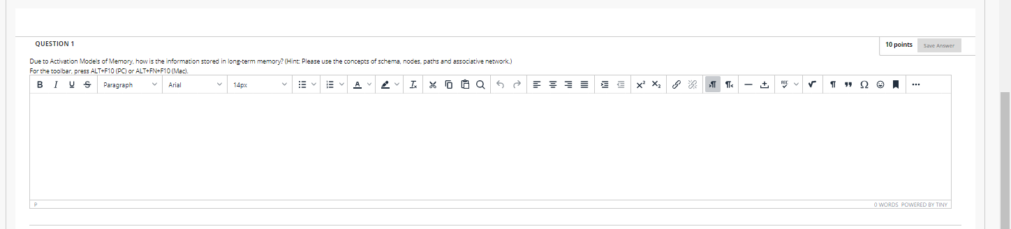 QUESTION 1 10 points Save Answer Due to