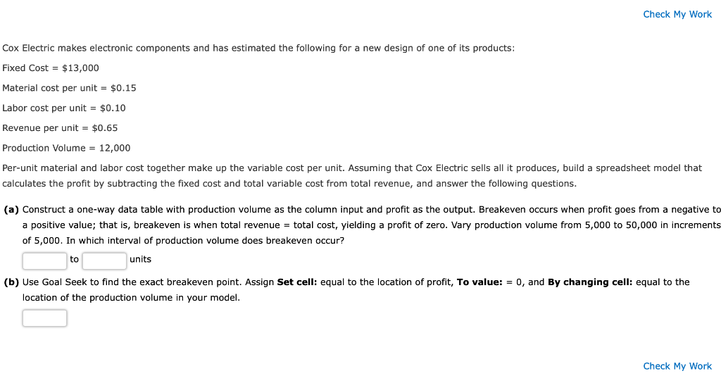 Check My Work Cox Electric makes electronic