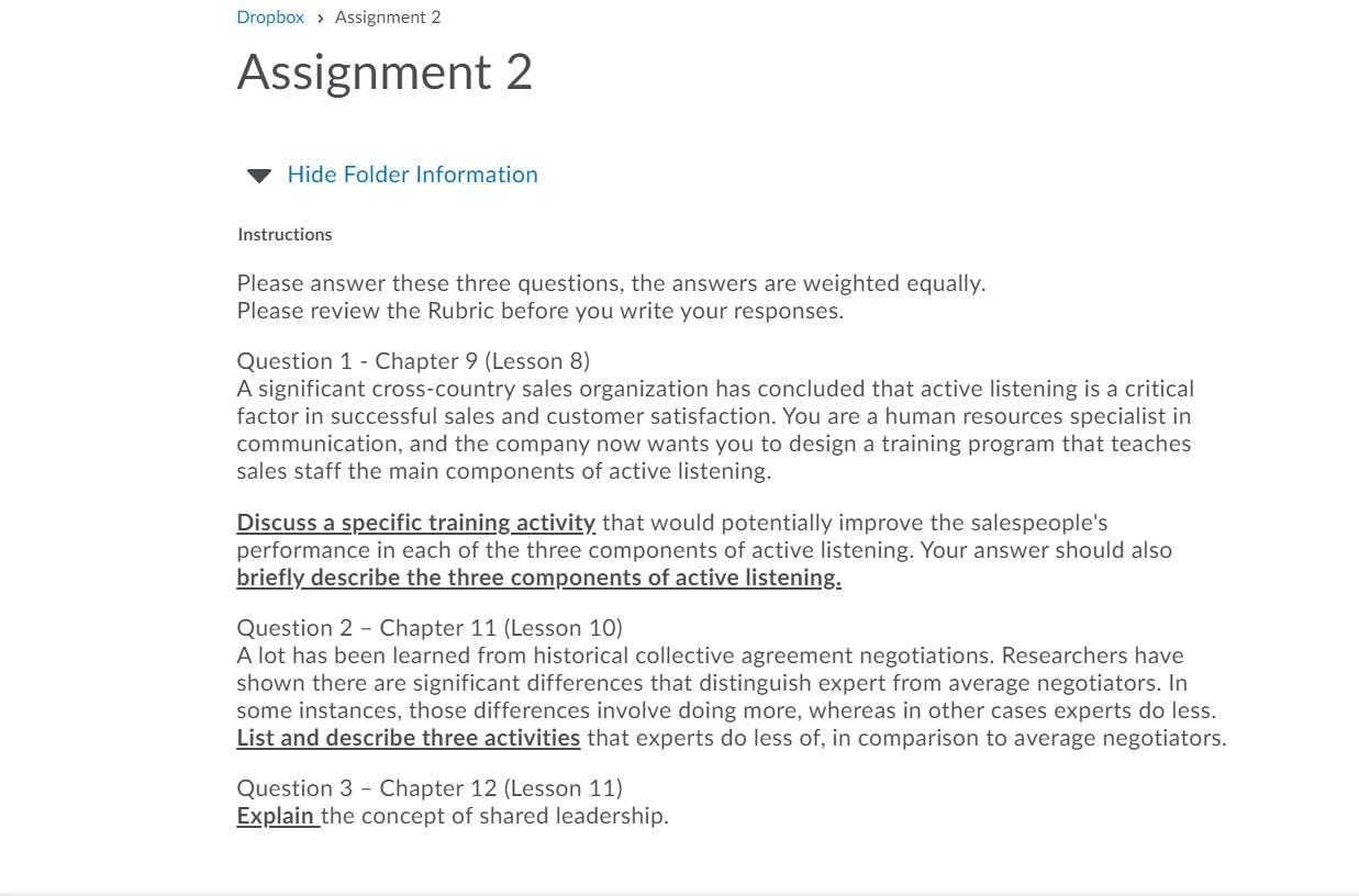 Dropbox > Assignment 2 Assignment 2 Hide Folder