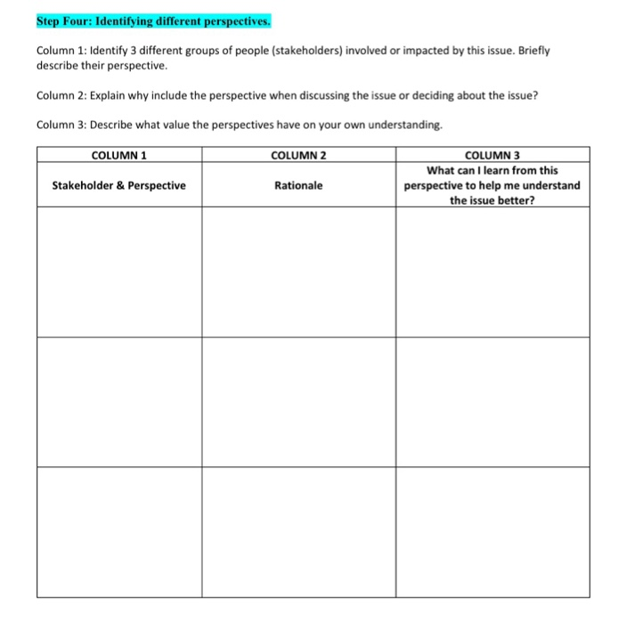 Different Perspectives - Application Activity
