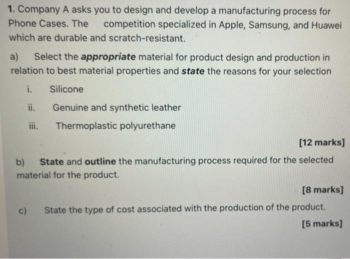 1. Company A asks you to design and develop a