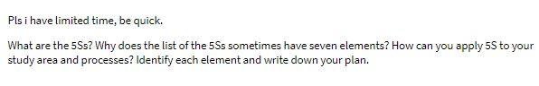 Pls i have limited time, be quick. What are the