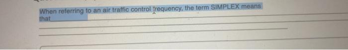 When referring to an air traffic control