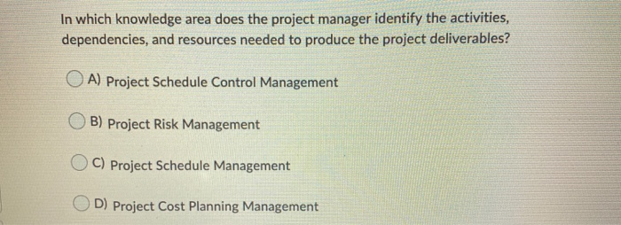 In which knowledge area does the project manager