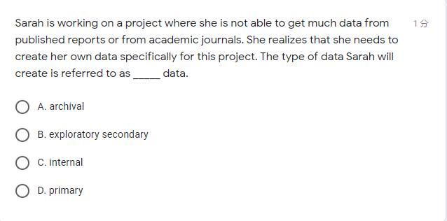 1 Susan has not been given any specific