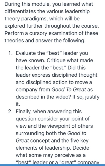 During this module, you learned what