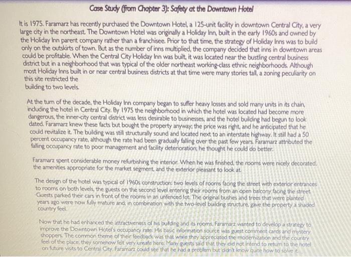 Case Study (from Chapter 3): Safety at the