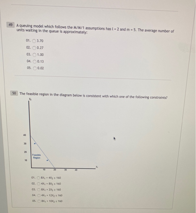 49 A queuing model which follows the M/M/1
