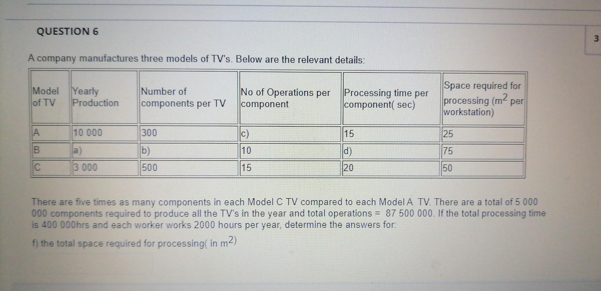 QUESTION 1 2 points Save A company manufactures