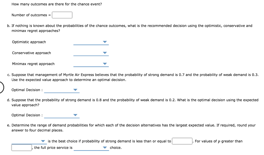 Problem 13-09 (Algorithmic) Myrtle Air Express