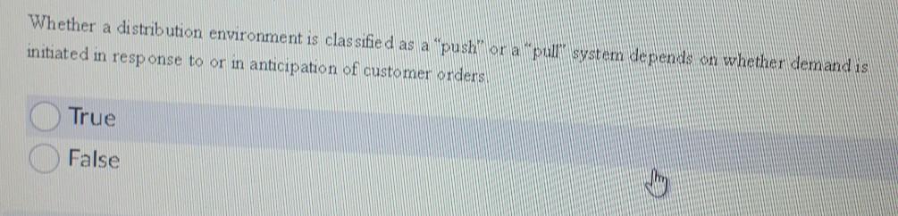Whether a distribution environment is classified