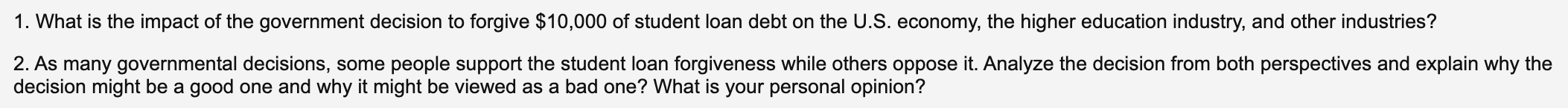 1. What is the impact of the government decision
