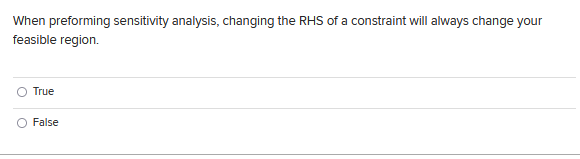 When preforming sensitivity analysis, changing
