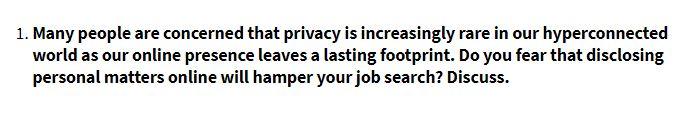 1. Many people are concerned that privacy is