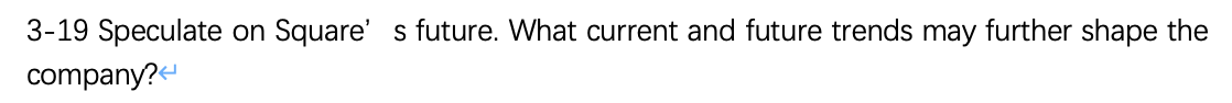 3-19 Speculate on Square' s future. What current