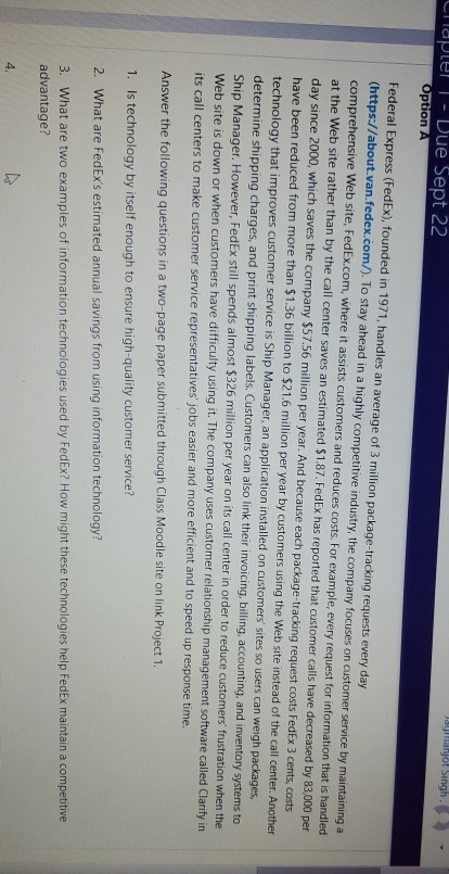 Chapter | - Due Sept 22 Option A Jaymanjot Singh