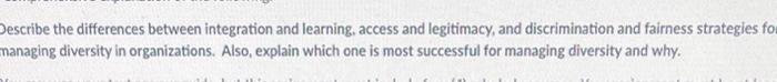 Describe the differences between integration and