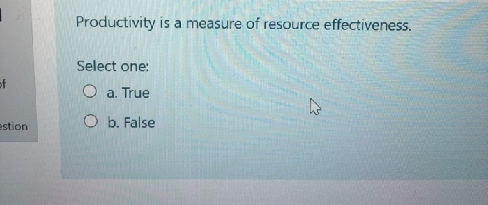 Productivity is a measure of resource