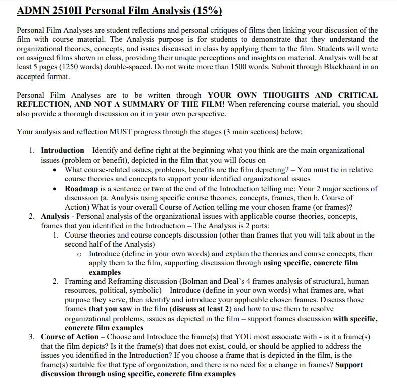 This Film Analysis i s based on a clip from the