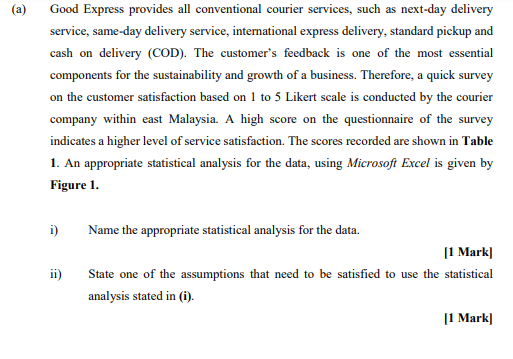 Answer in 4 decimal place Good Express provides