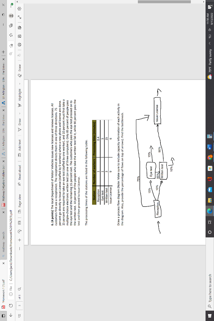 What would the Bottleneck be? 6. (4 points) The