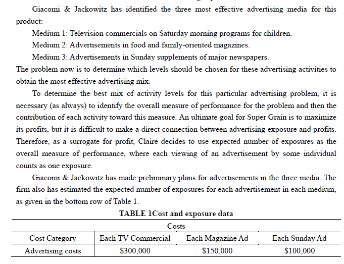 It's Operational Reseach report, please read both