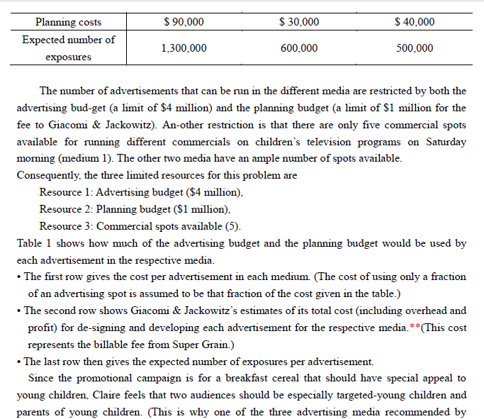 It's Operational Reseach report, please read both