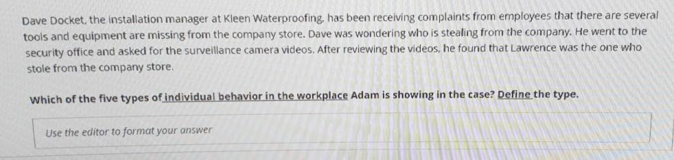 Quick answers please deadline soon Dave Docket,