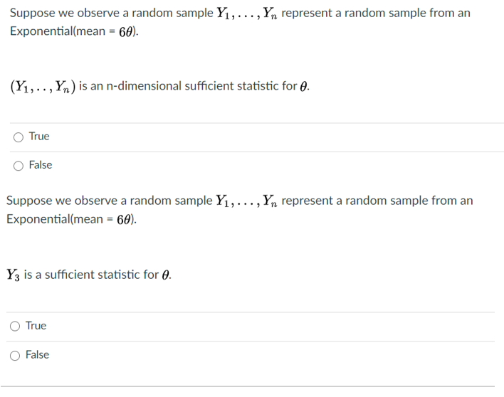 Suppose we observe a random sample Y1, ..., Yn