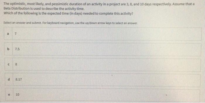 The optimistic, most likely, and pessimistic