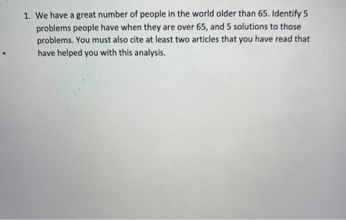 1. If you could eliminate, correct or cure