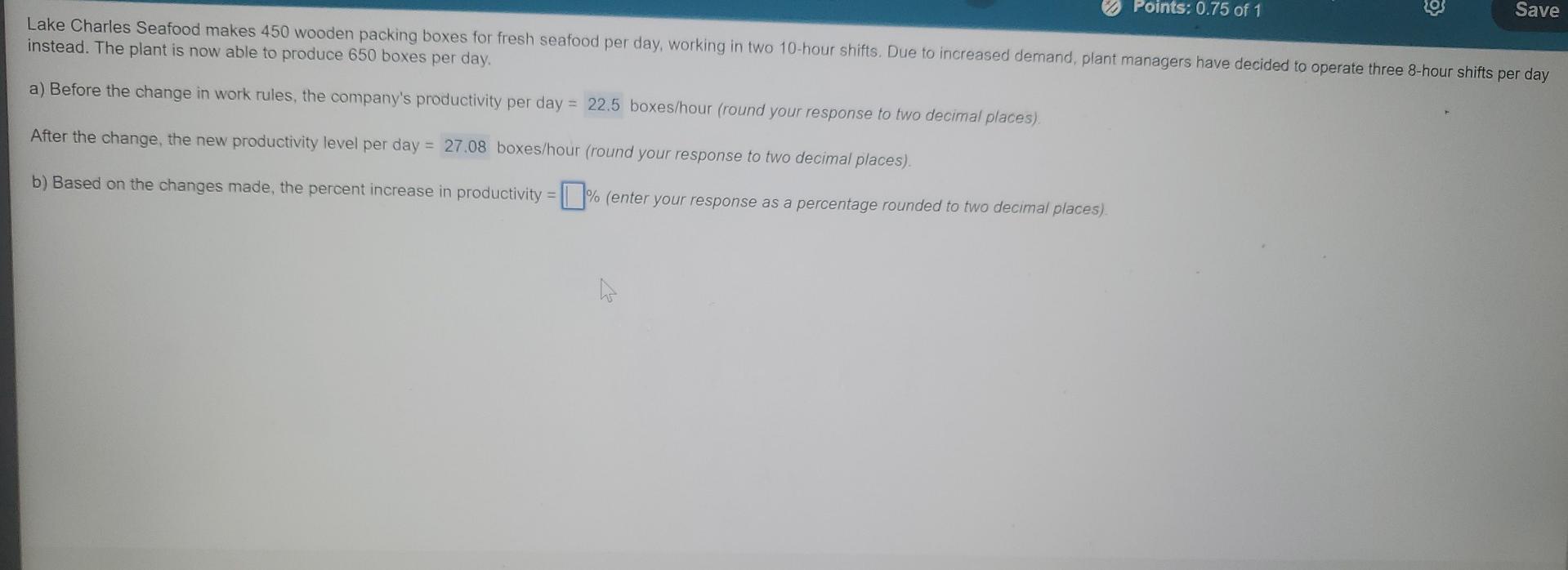 Save Points: 0.75 of 1 Lake Charles Seafood makes
