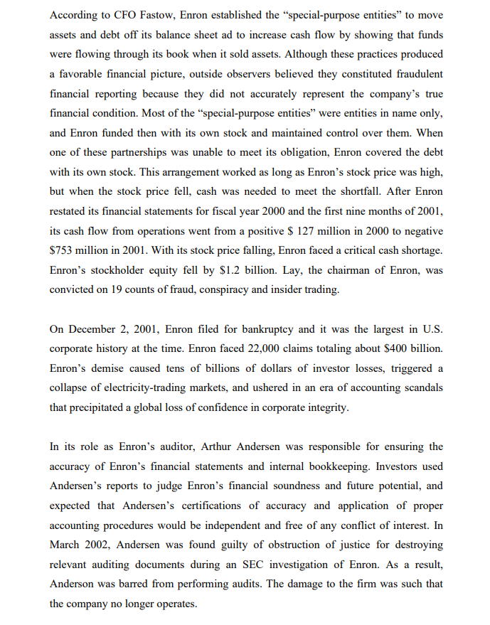 Based on the Questionable Accounting Leads to