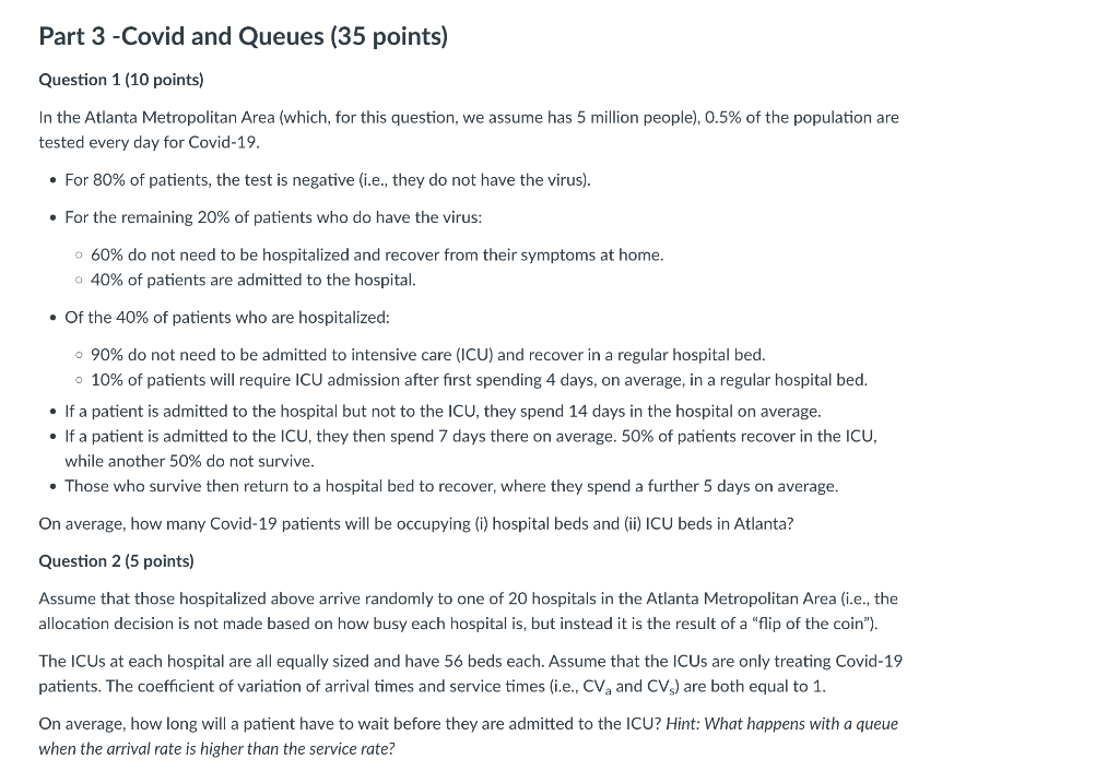 Only need a solution for Q.2 & Q.3 Part 3 -Covid