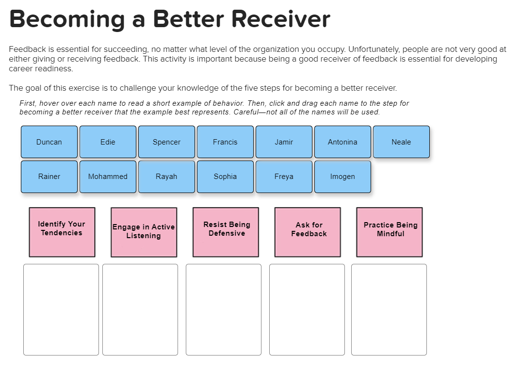 Becoming a Better Receiver Feedback is essential