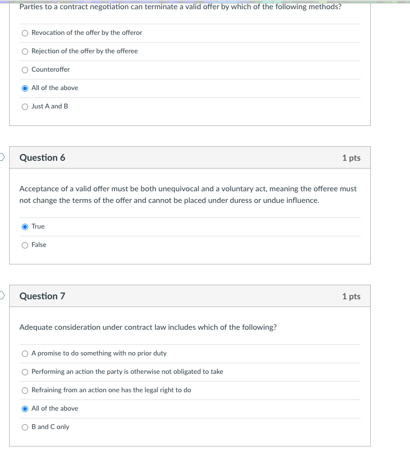Parties to a contract negotiation can terminate a